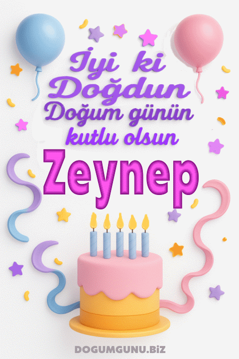 iyi ki doğdun Zeynep gif