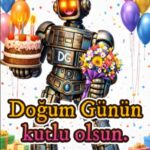 Robot ile doğum günü kutlaması