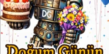 Robot ile doğum günü kutlaması