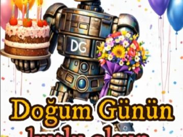 Robot ile doğum günü kutlaması