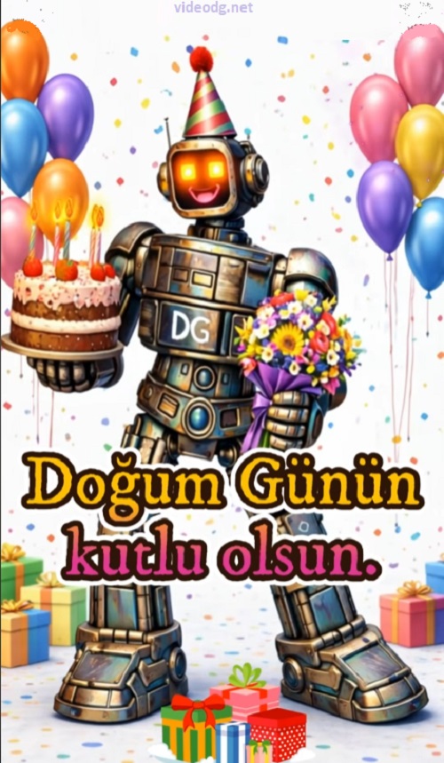 Robot ile doğum günü kutlaması