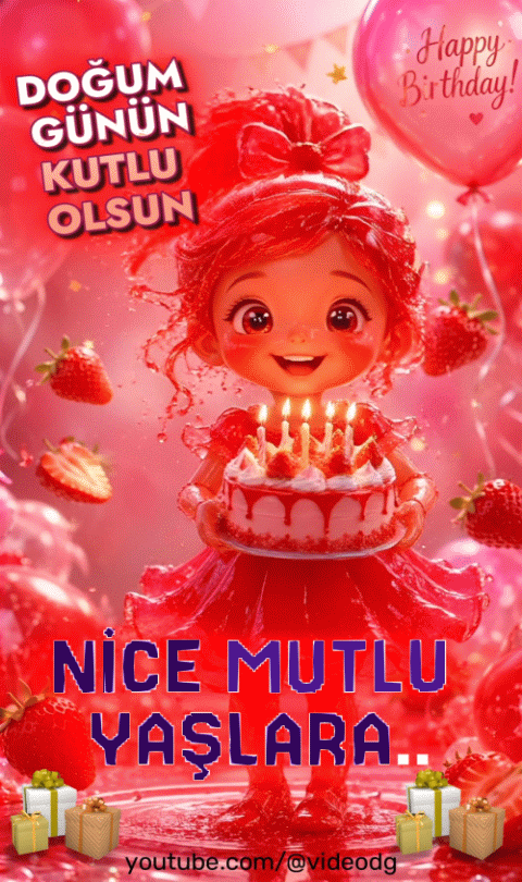 Çilek Konseptli Çocukla Doğum Günü Kutlaması